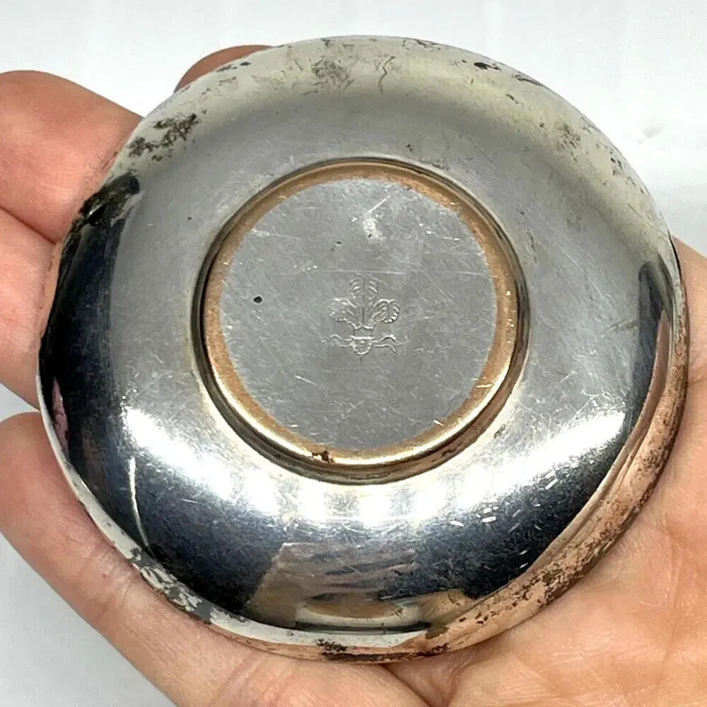 Silver Plate Mini Pot Salt Cellar Warm Butter‎ Saucer EG Webster and Son RARE